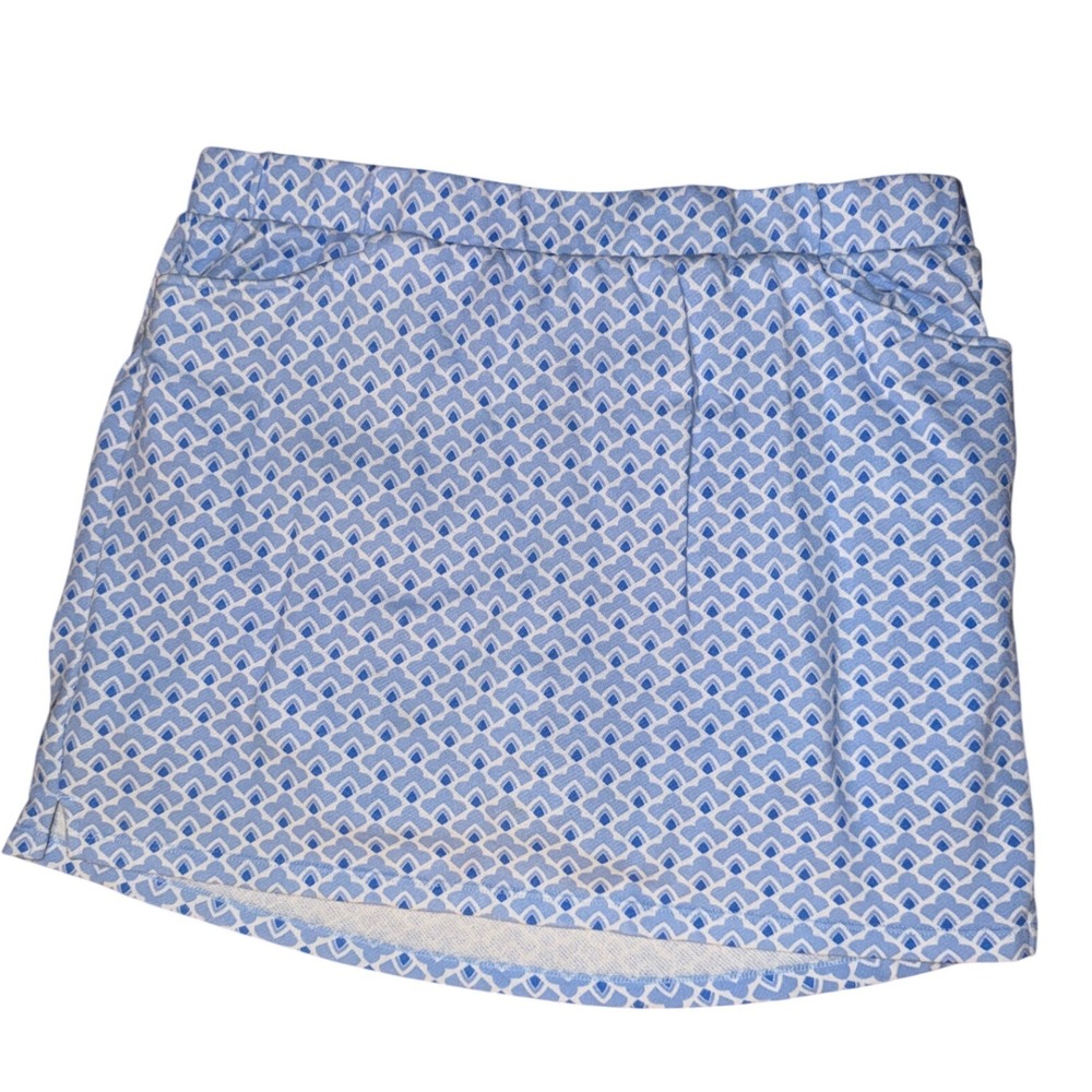 Kim Rogers Womens XL Blue White Geometric Print Athletic Skort Golf Tennis Mini
